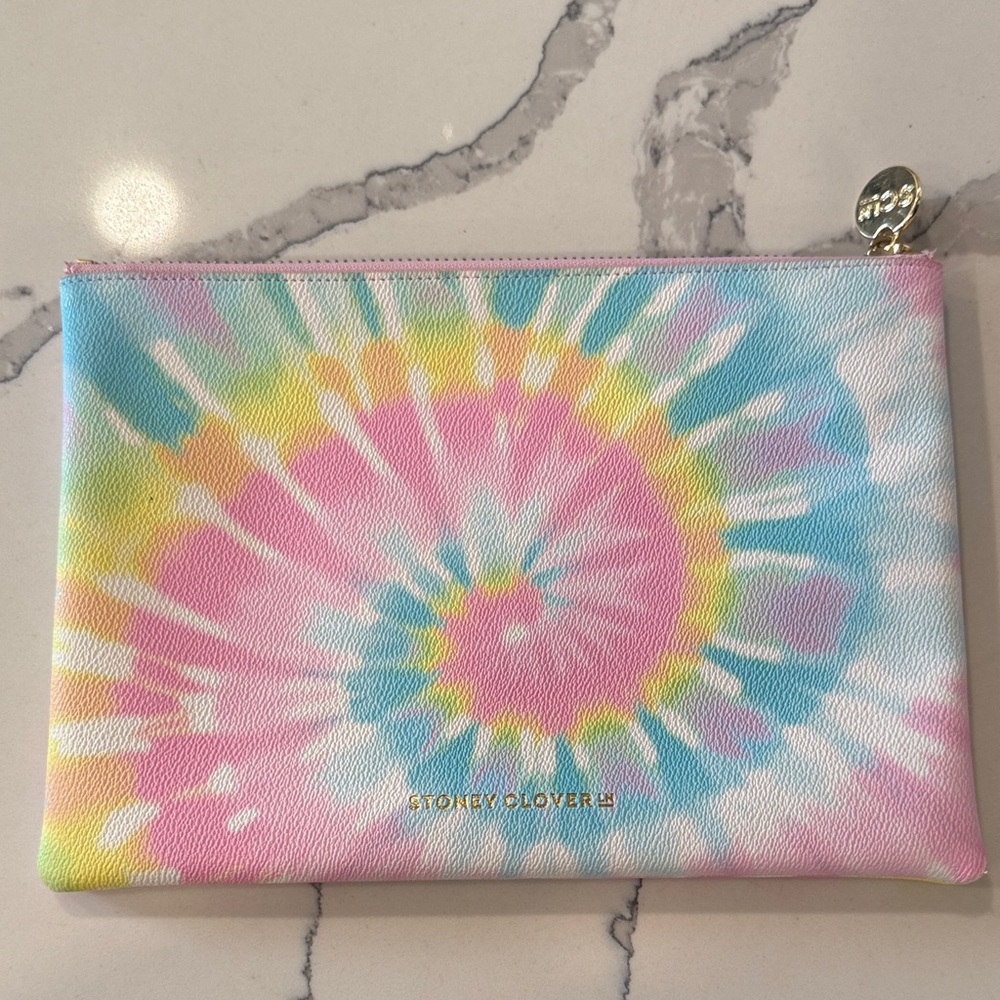 Stoney Clover Lane Pastel Tie-Dye Flat Pouch